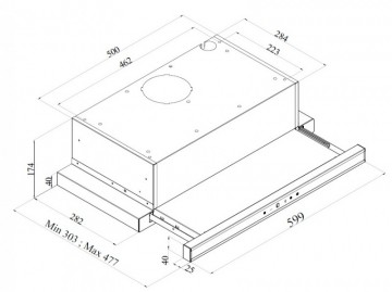 Hota incorporabila Telescopica Pyramis Sliding Black TRC 065016001. Poza 2