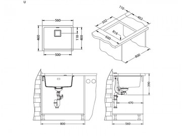 Poza Chiuveta de bucatarie din granital plus Alveus Quadrix 50 Arctic G11 alb