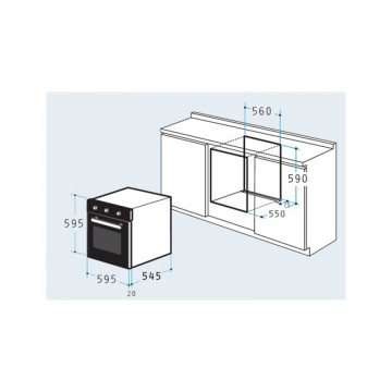 Cuptor electric incorporabil Pyramis 60IN 2012 034015401. Poza 2