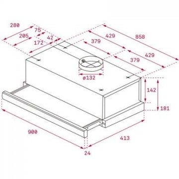 Hota incorporabila telescopica Teka TL 9310, 90 cm, inox