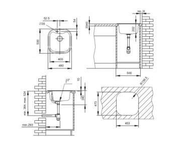 Poza Chiuveta soft compozit Pyramis Square DUROTHEK 1B