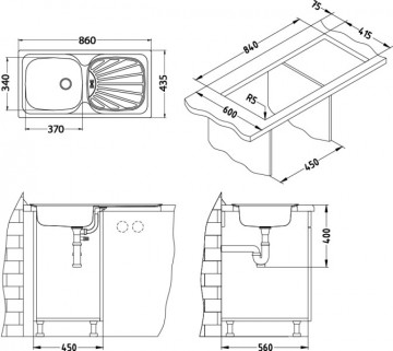 Poza Chiuveta de bucatarie Alveus din inox BASIC 80 SATIN STANGA