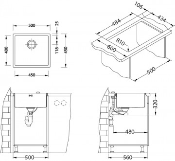 Poza Chiuveta de bucatarie Alveus din inox Quadrix 40