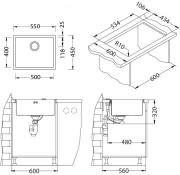 Poza Chiuveta de bucatarie Alveus din inox Quadrix 50