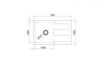 Poza Chiuveta bucatarie SPARTA PLUS 78x48 1B 1D Beige