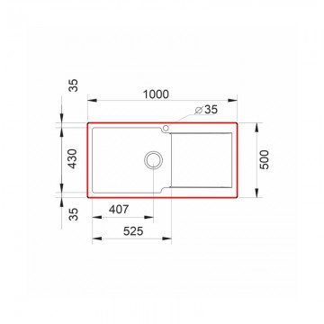 Poza Chiuveta soft compozit Pyramis Level ARTITHEK 100x50 1B1D ST