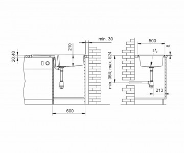 Poza Chiuveta soft compozit Pyramis SIERRA Durothek 100X50 1B1D DR